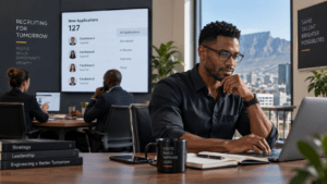 Experienced professional working while employers search for specialist talent